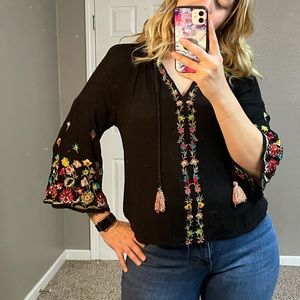 Anthropologie Boho Peasant Top